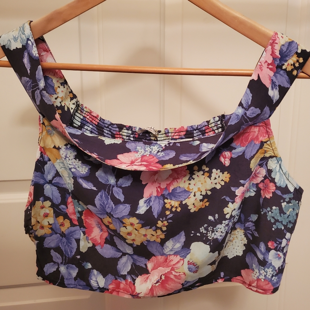 FREE PEOPLE Floral Crop Top Sz L